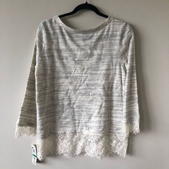 Nwt-maison Jules Lace/Sheer Lightweight Top - Picture 2 of 8